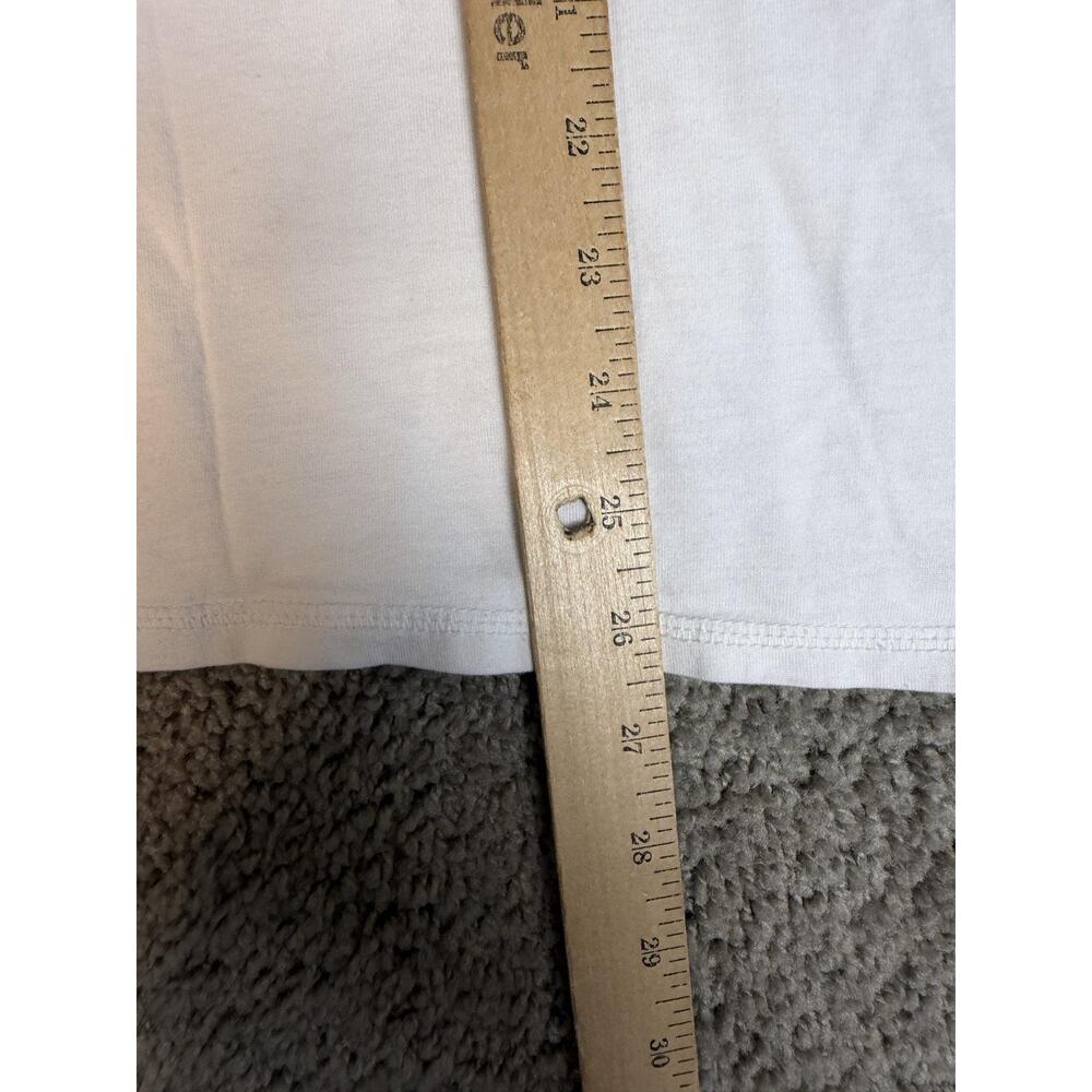 GUESS Shirt Mens S White Ringer Triangle Logo Crew Neck Cotton Modal Slim Fit - Picture 7 of 10